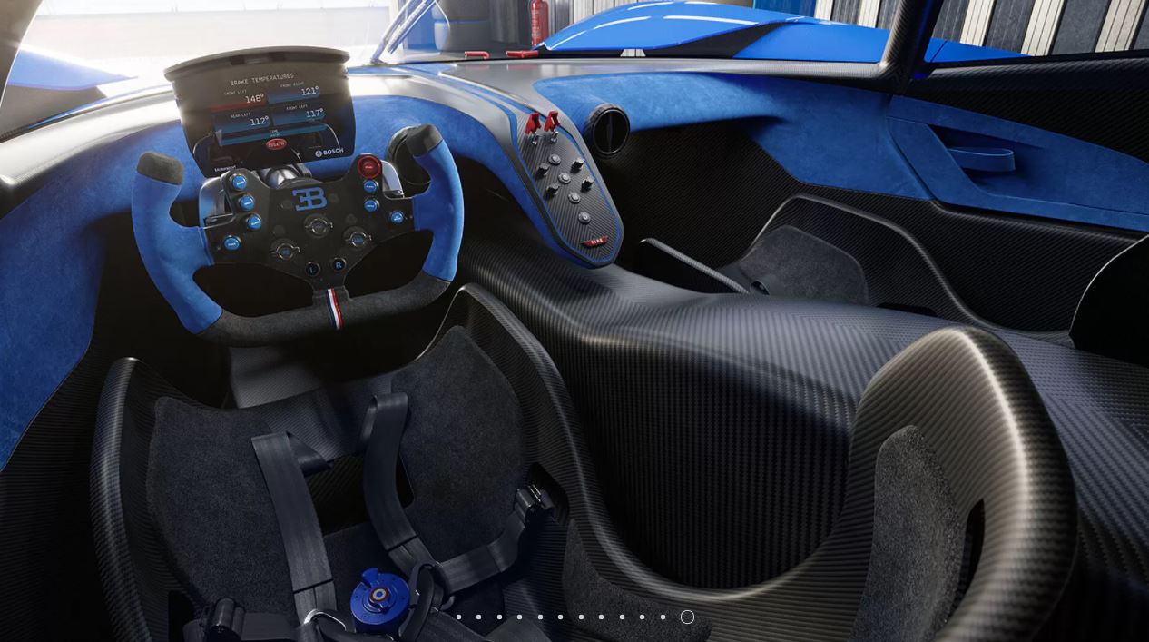 Vista interna do Bugatti Bolide