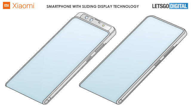 A patente da Xiaomi mostra como a tela do celular pode ser deslizada para ativar a câmera de selfie