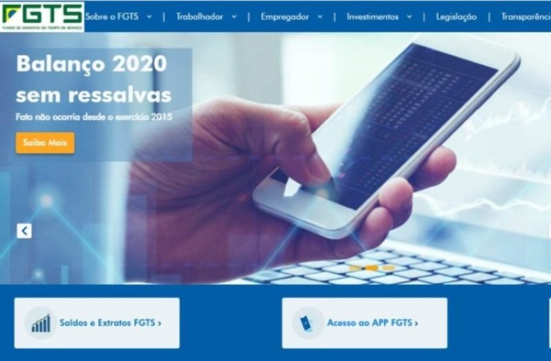 Crédito: Reprodução/Site FGTS Crédito: Reprodução/Site FGTS