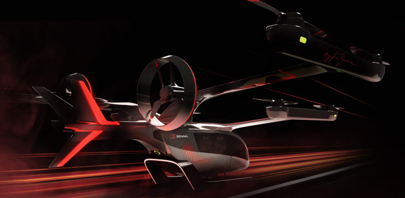 The Eve-Senna eVTOL prototype brings the futuristic look in black and red