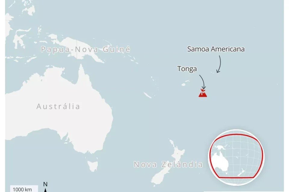 Erupção do vulcão Tonga foi tão forte que provocou fenômeno atmosférico Erupção do vulcão Tonga foi tão forte que provocou fenômeno atmosférico