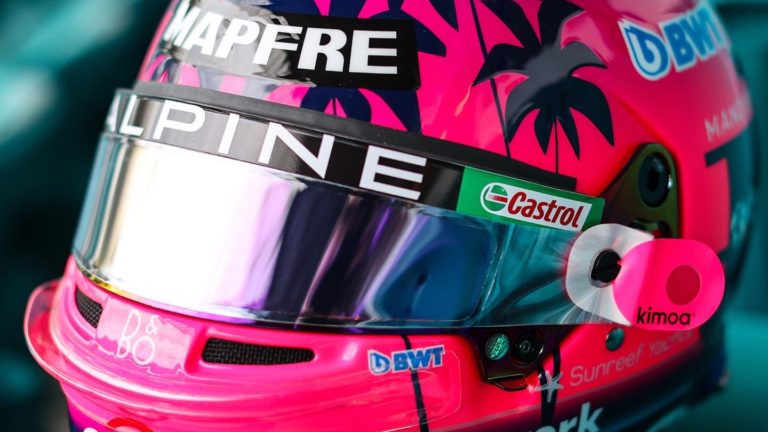 O capacete especial do espanhol Fernando Alonso para a corrida em Miami
