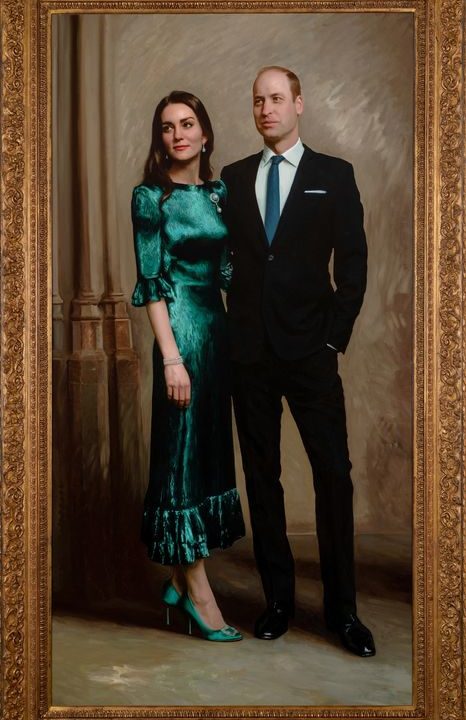 Divulgada primeira pintura do príncipe William com sua esposa Kate